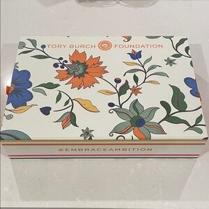 Tory Burch Foundation Floral Box with Orange and Blue Accents